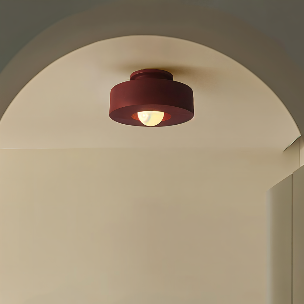 LumaHalo – Moderne Rund Loftlampe i Glas og Resin
