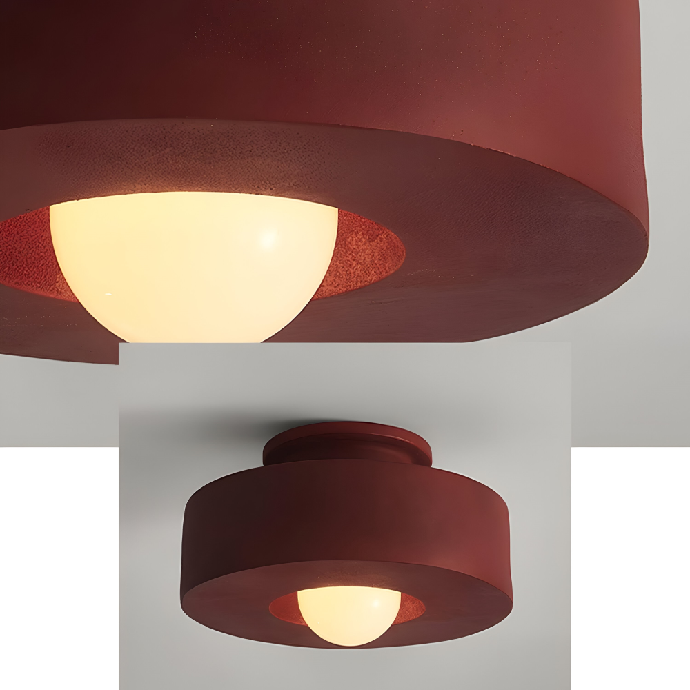 LumaHalo – Moderne Rund Loftlampe i Glas og Resin