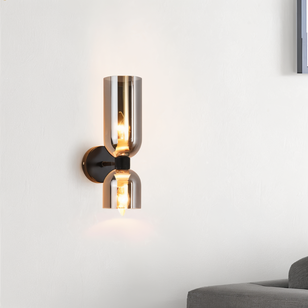CapsuleLume Væglampe – Moderne Glas Væglampe med Up & Down LED Belysning
