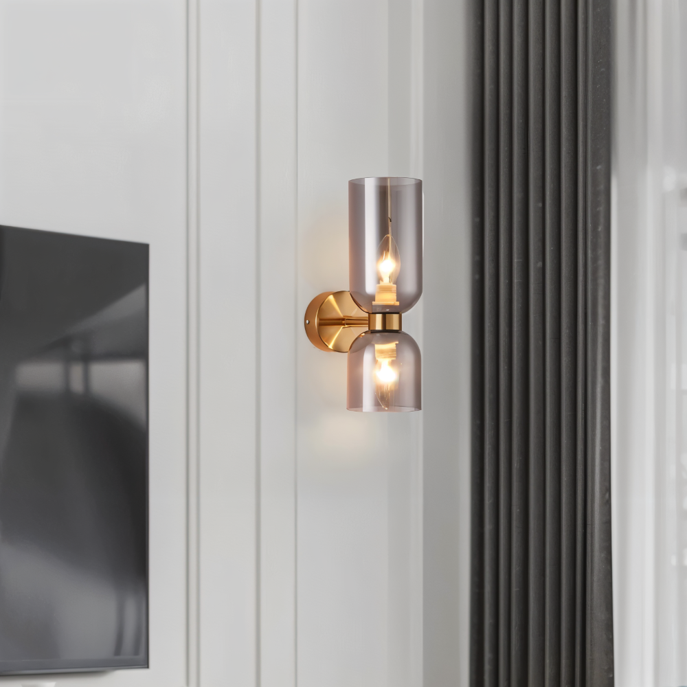 CapsuleLume Væglampe – Moderne Glas Væglampe med Up & Down LED Belysning