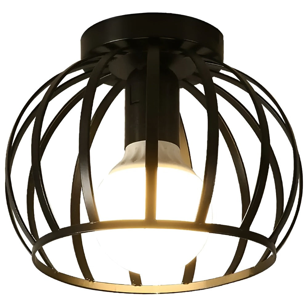 GeoLume – Geometrisk Taklampa i Svart Metall