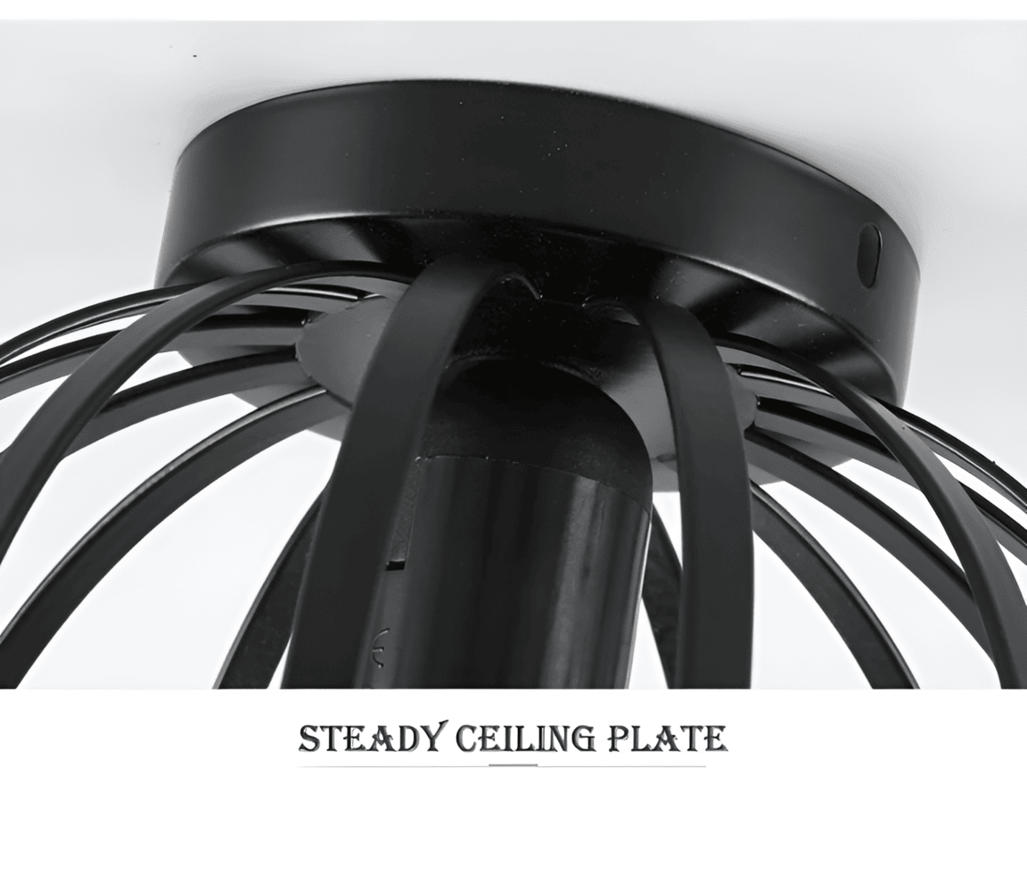 GeoLume – Geometrisk Taklampa i Svart Metall