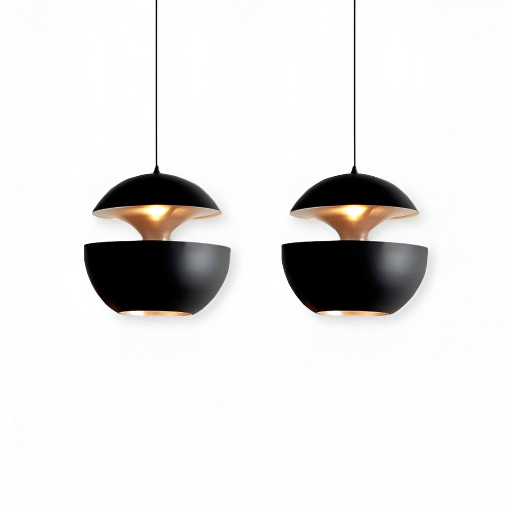 Pendellampe i sort og hvid metal – moderne loftlampe i kunstnerisk design