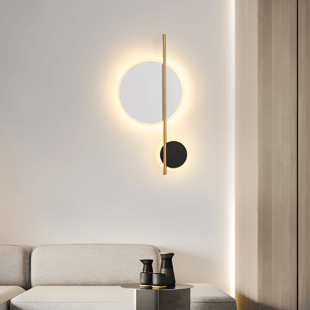 HaloLume Væglampe – Minimalistisk Rund LED Væglampe i Metal