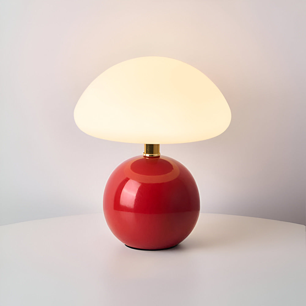 Mushora – Bauhaus-inspireret Bordlampe i Svampeform med 3 LED-farver