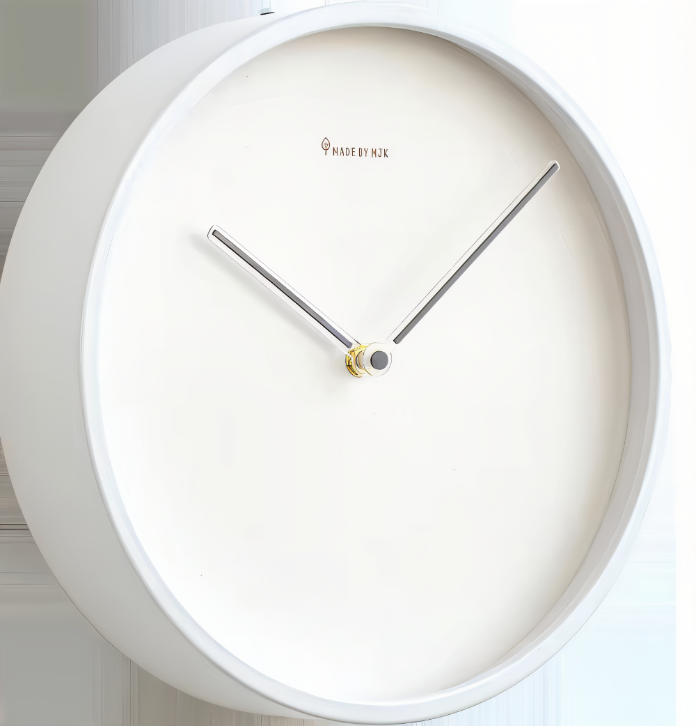 Chronelle – Elegant Hvid Metal Vægur i Moderne Minimalisme