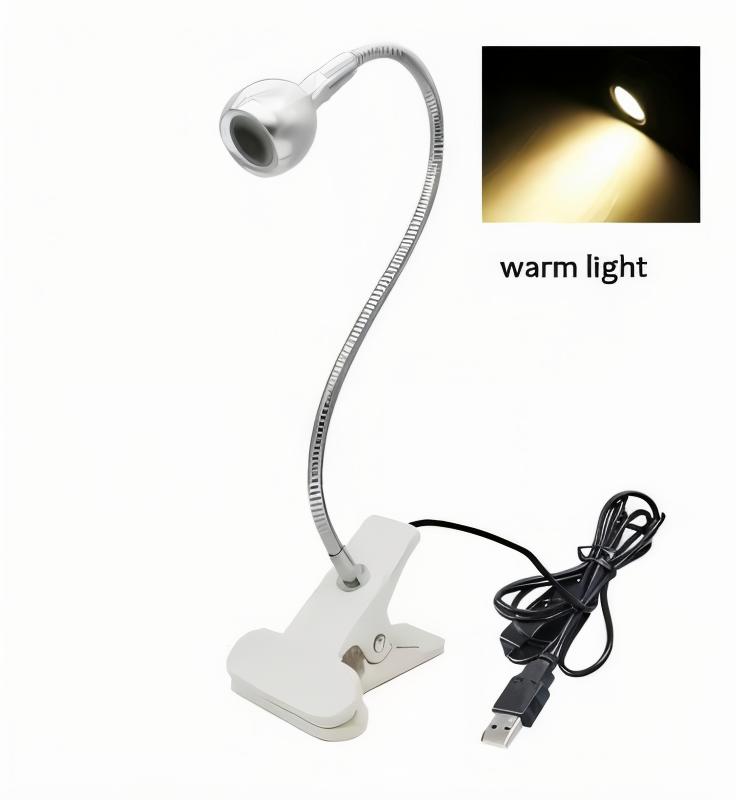Skrivebordslampe med klemme – fleksibel LED lampe 360° USB