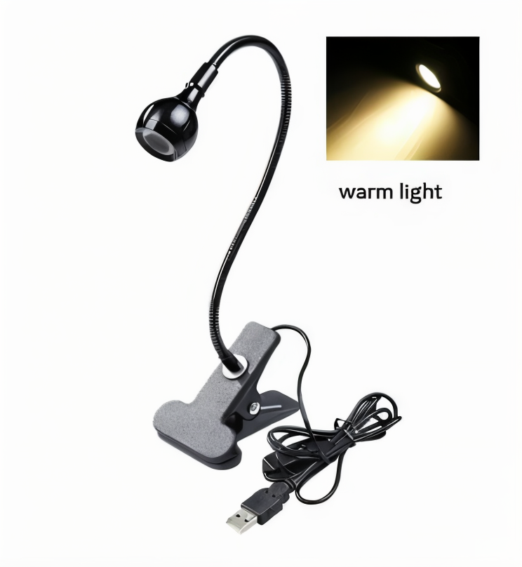 Skrivebordslampe med klemme – fleksibel LED lampe 360° USB