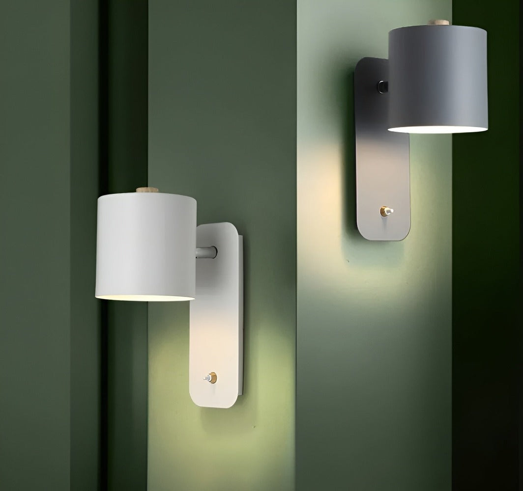 Roterbar LED væglampe med trykknap – moderne justerbar belysning