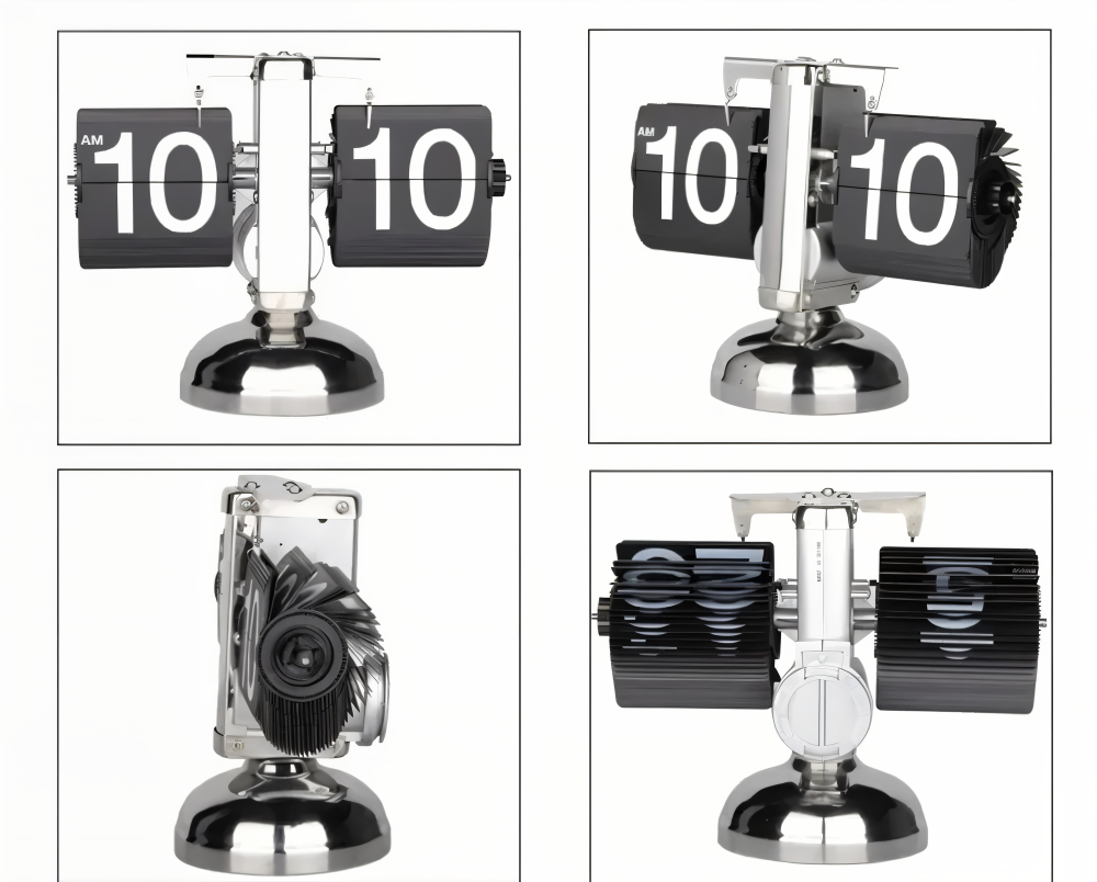 Retro flip ur – minimalistisk bordur med mekanisk display