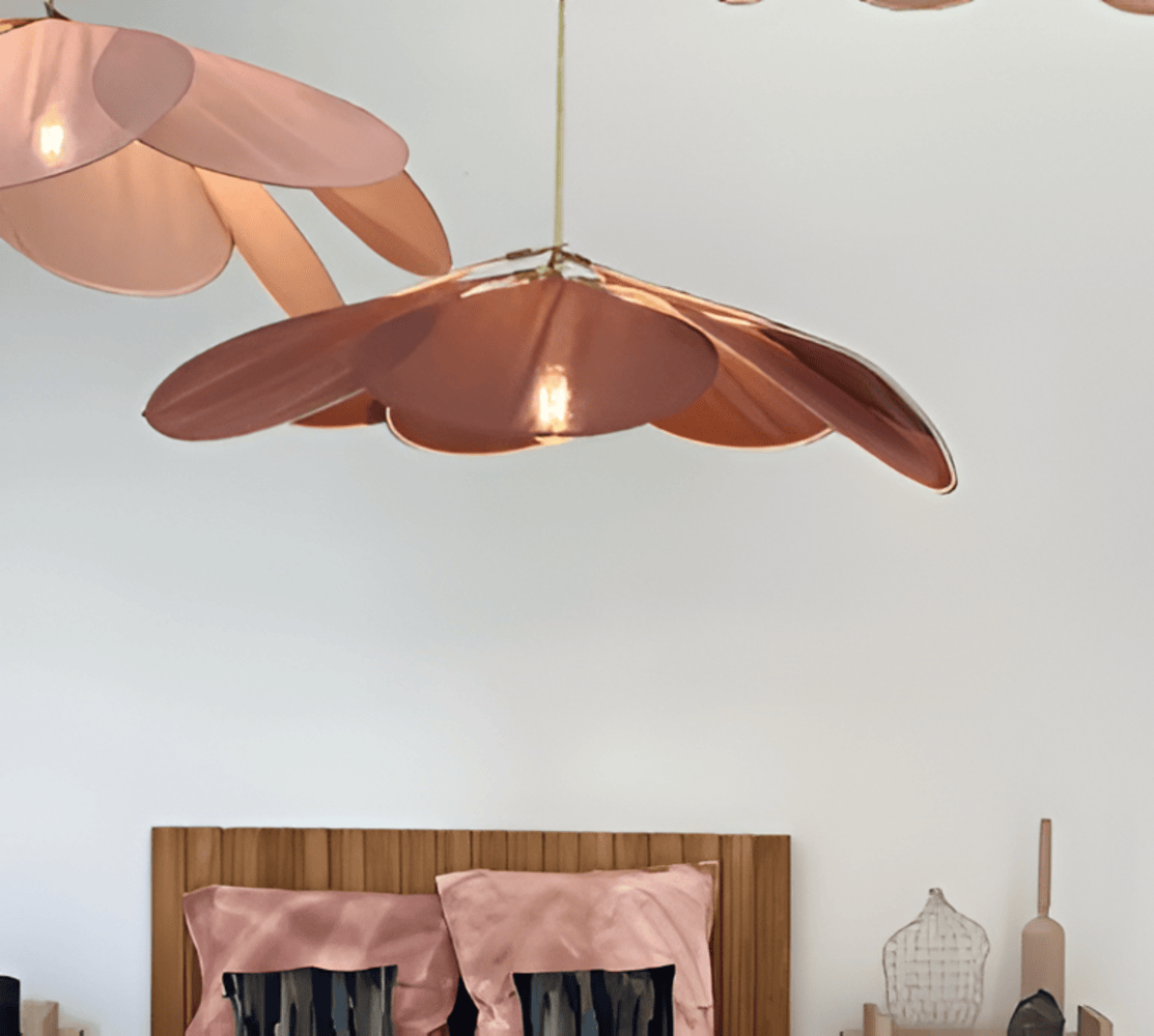 Florevia – Vintage Pendellampe med Blomsterdesign i Tekstil