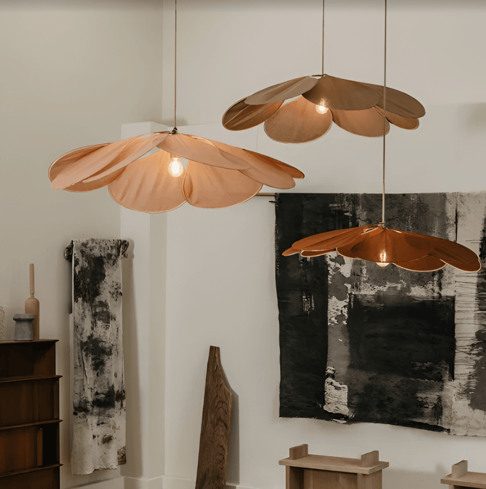 Florevia – Vintage Pendellampe med Blomsterdesign i Tekstil