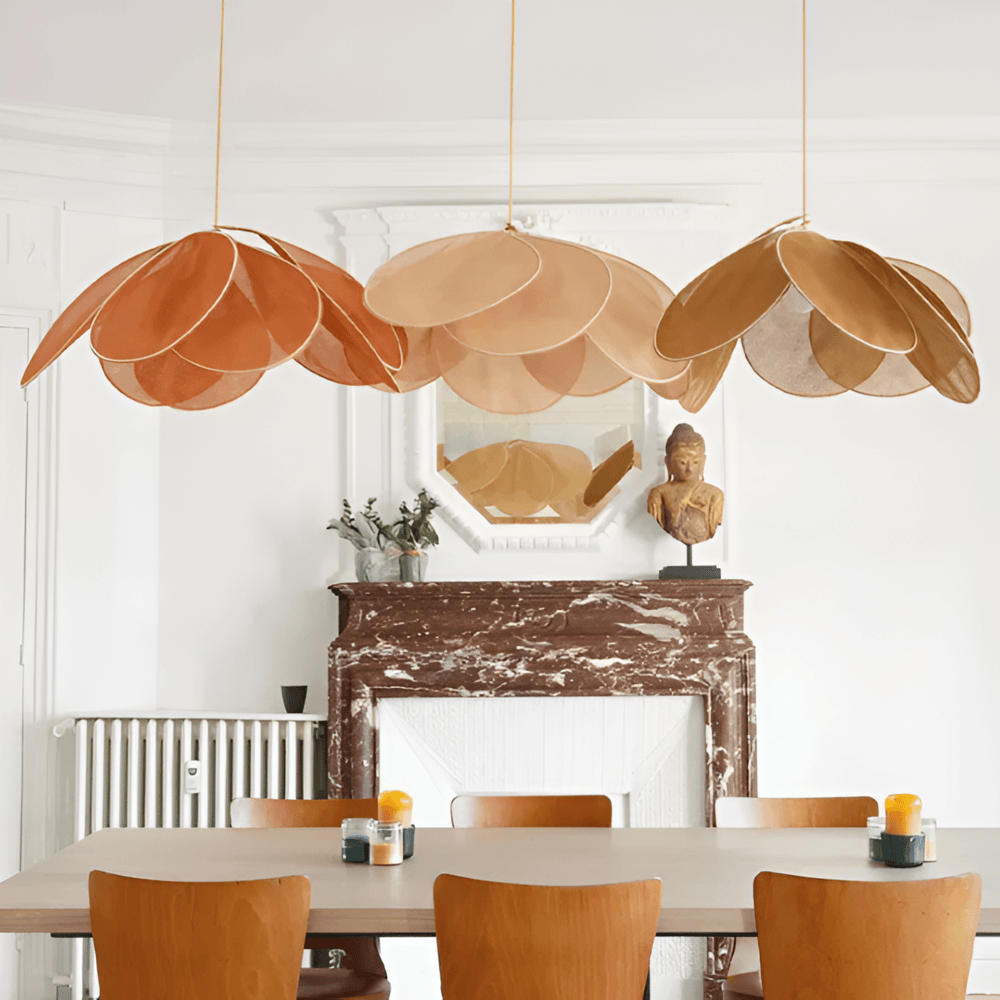 Florevia – Vintage Pendellampe med Blomsterdesign i Tekstil