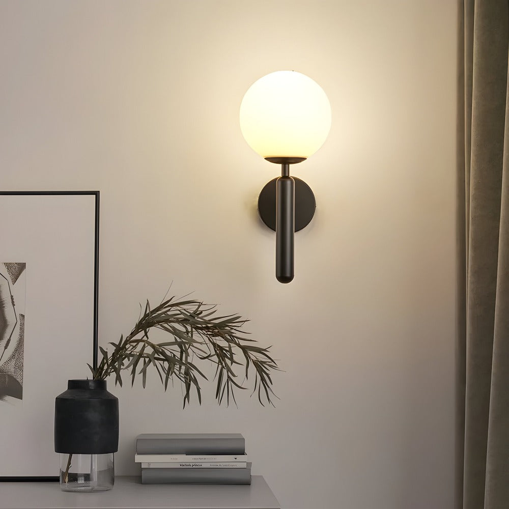 Væglampe i kobber med rund design – varm LED belysning