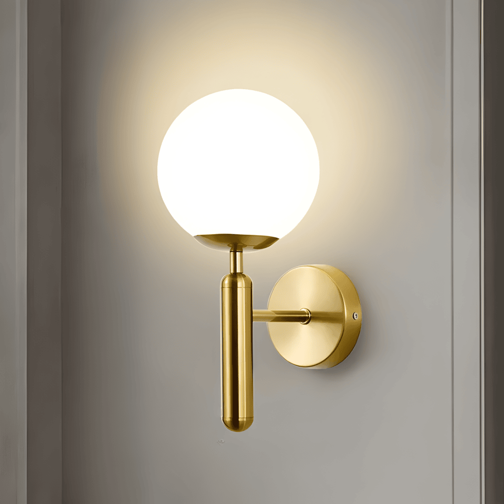 Væglampe i kobber med rund design – varm LED belysning