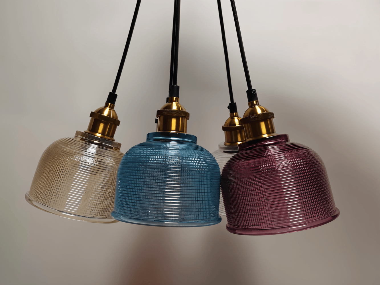 Retro farvet glas loftlampe i moderne design