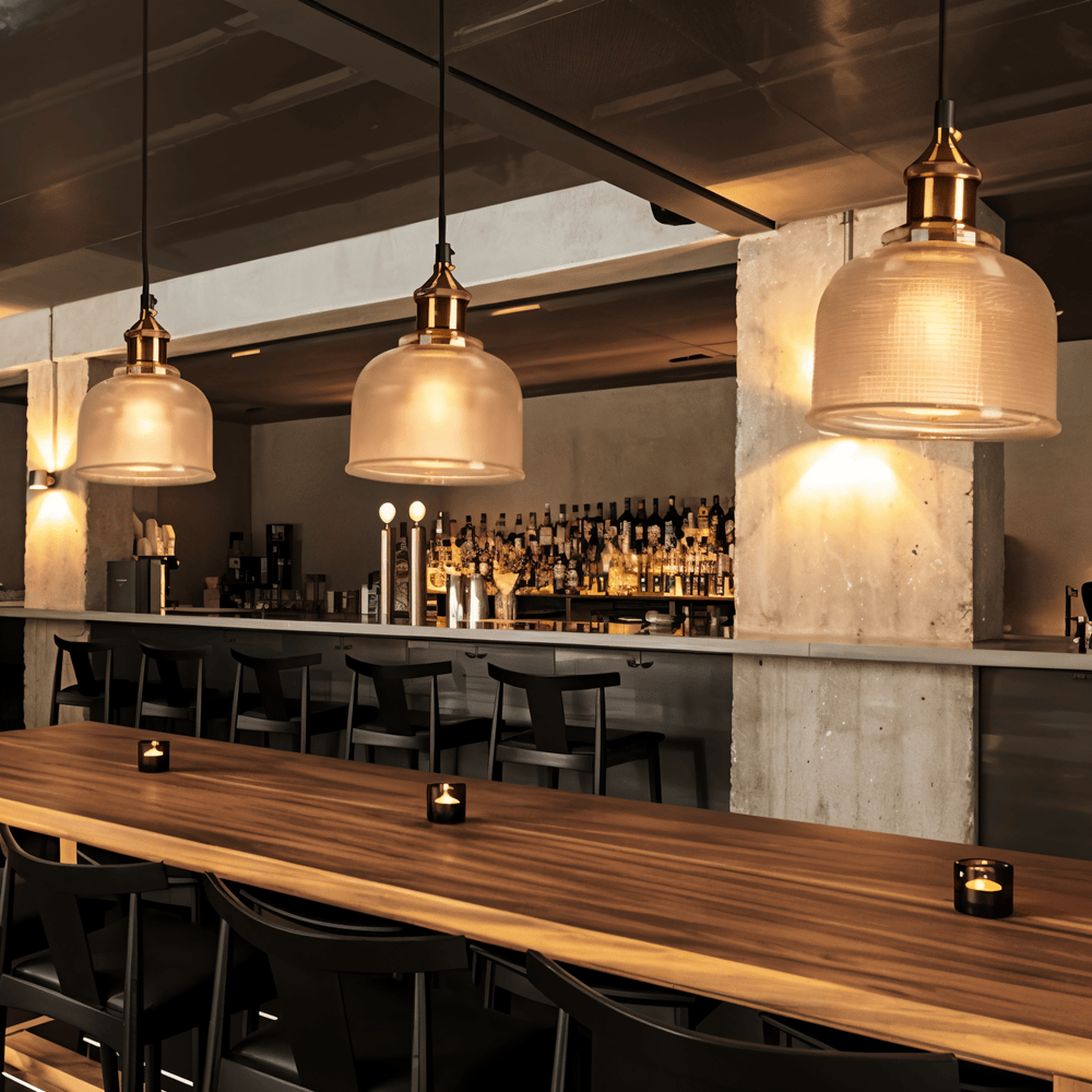 Retro farvet glas loftlampe i moderne design