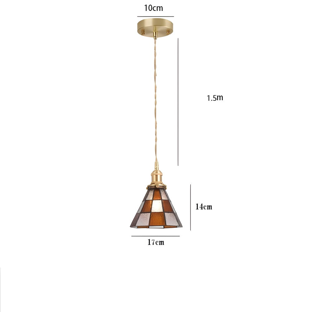 Kiyoma Glow Pendellampe – Japansk Retro Pendel i Geometrisk Kobberglas