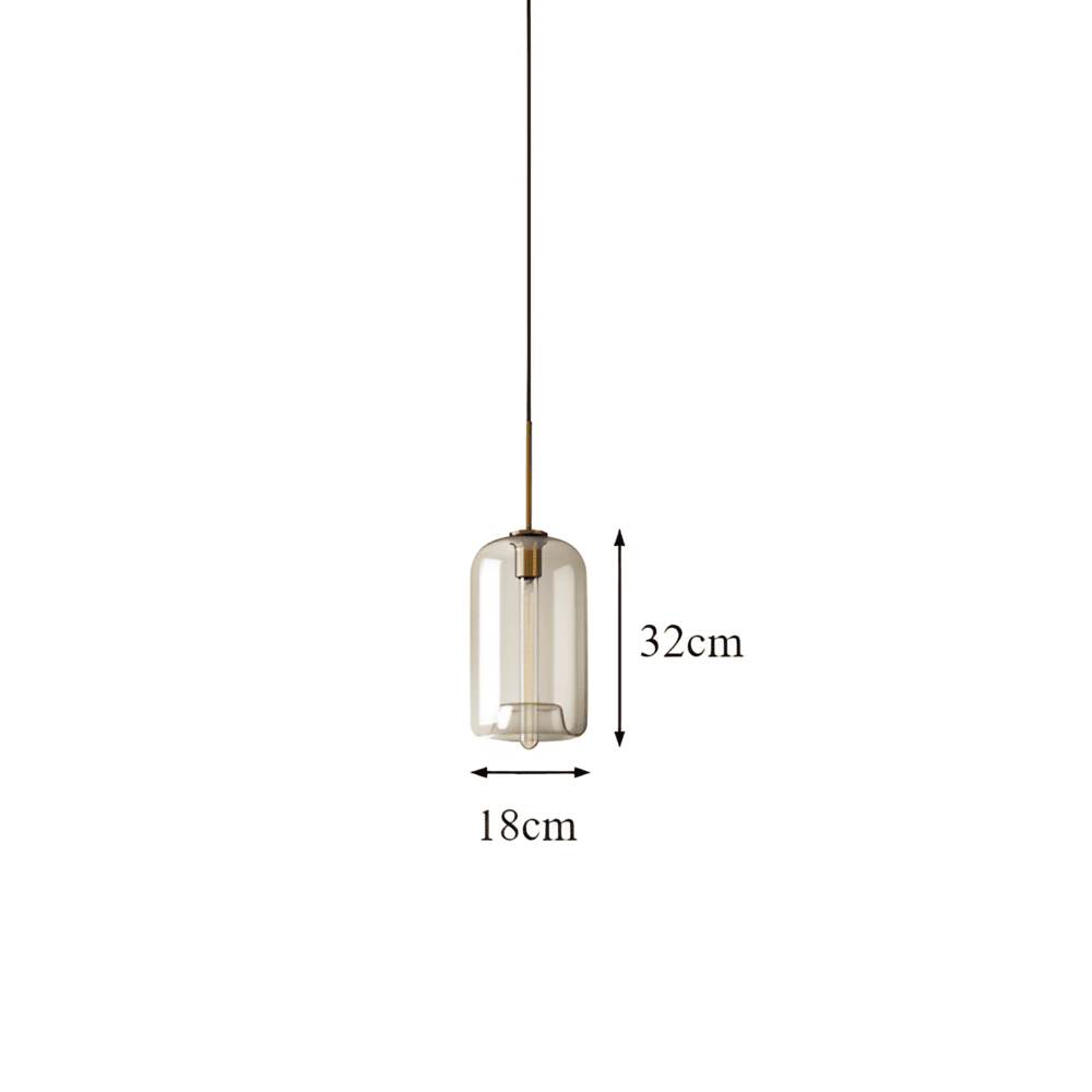 Pendellampe i klart glas – industriel loftlampe med elegant design