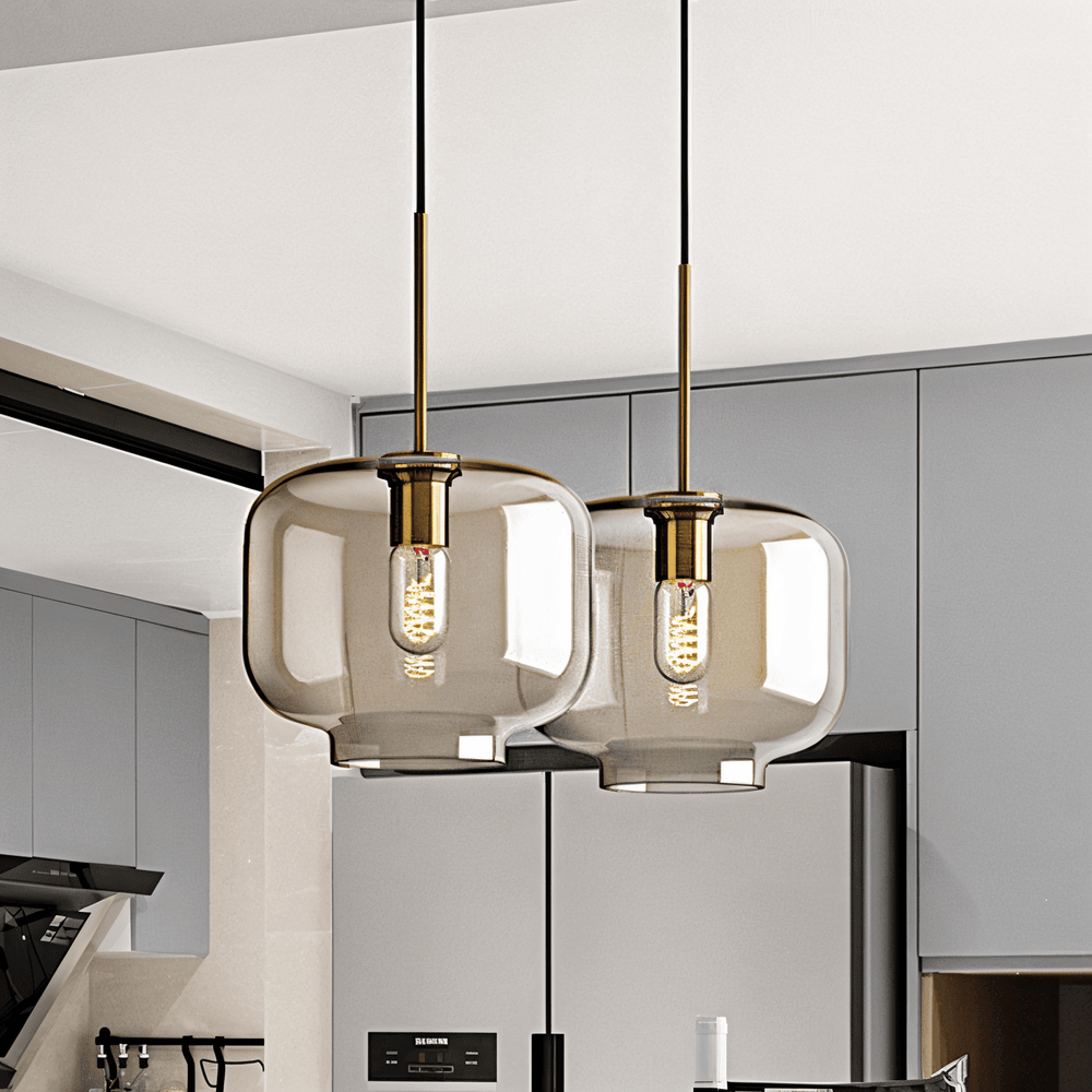 Pendellampe i klart glas – industriel loftlampe med elegant design