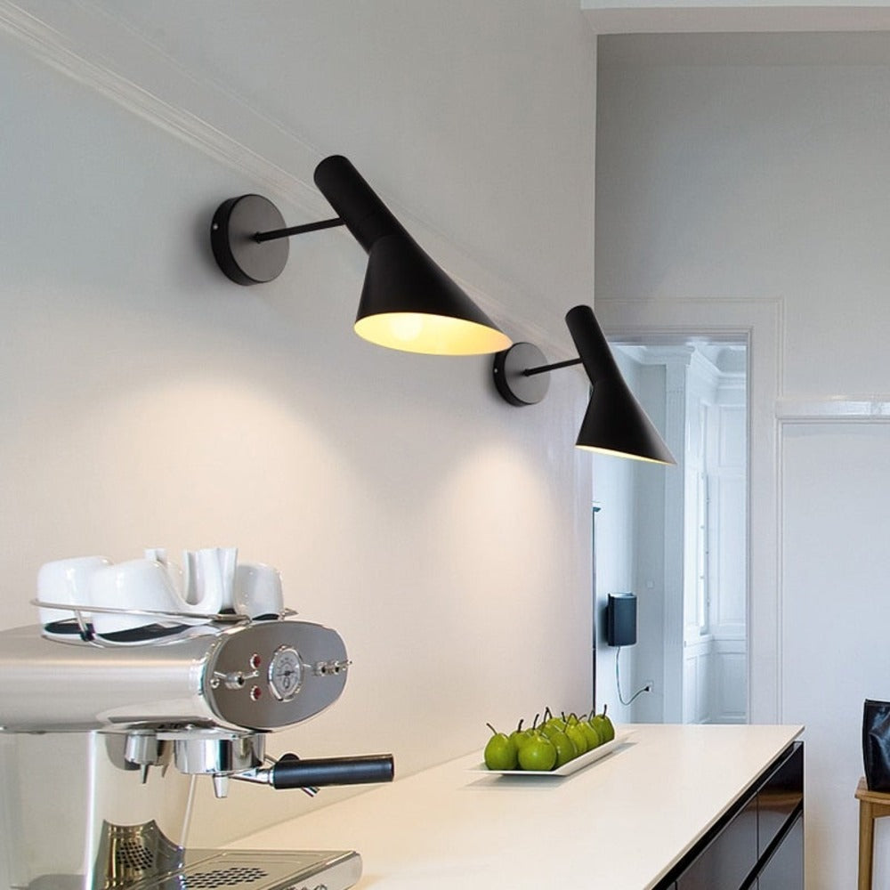 Justerbar sort LED væglampe – moderne væglampe til stue og soveværelse