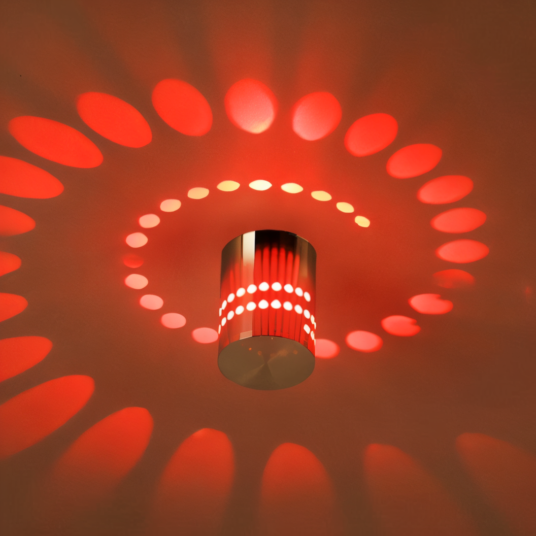 Cylindrisk LED væglampe med spiraleffekt – moderne designlampe
