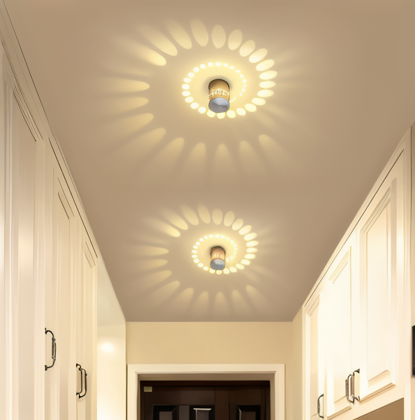 Cylindrisk LED væglampe med spiraleffekt – moderne designlampe