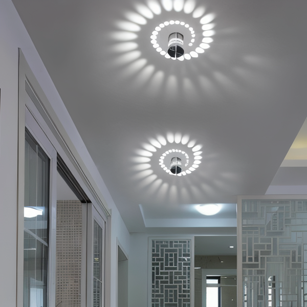 Cylindrisk LED væglampe med spiraleffekt – moderne designlampe