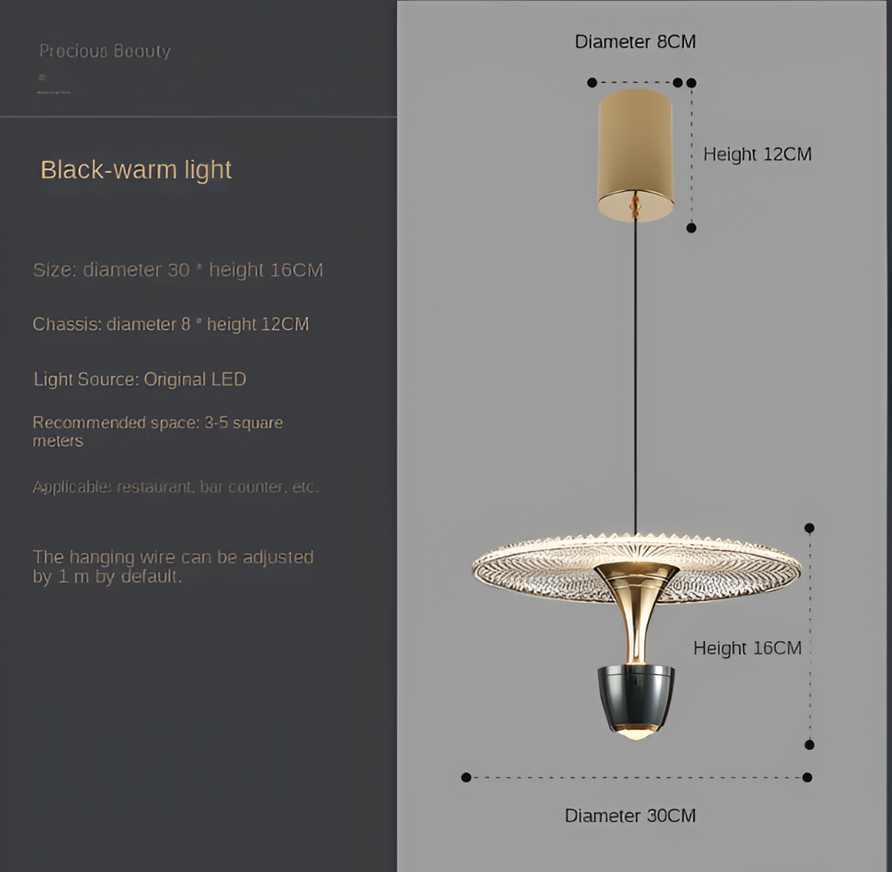 Elegant akrylpendellampe med varmt LED-lys