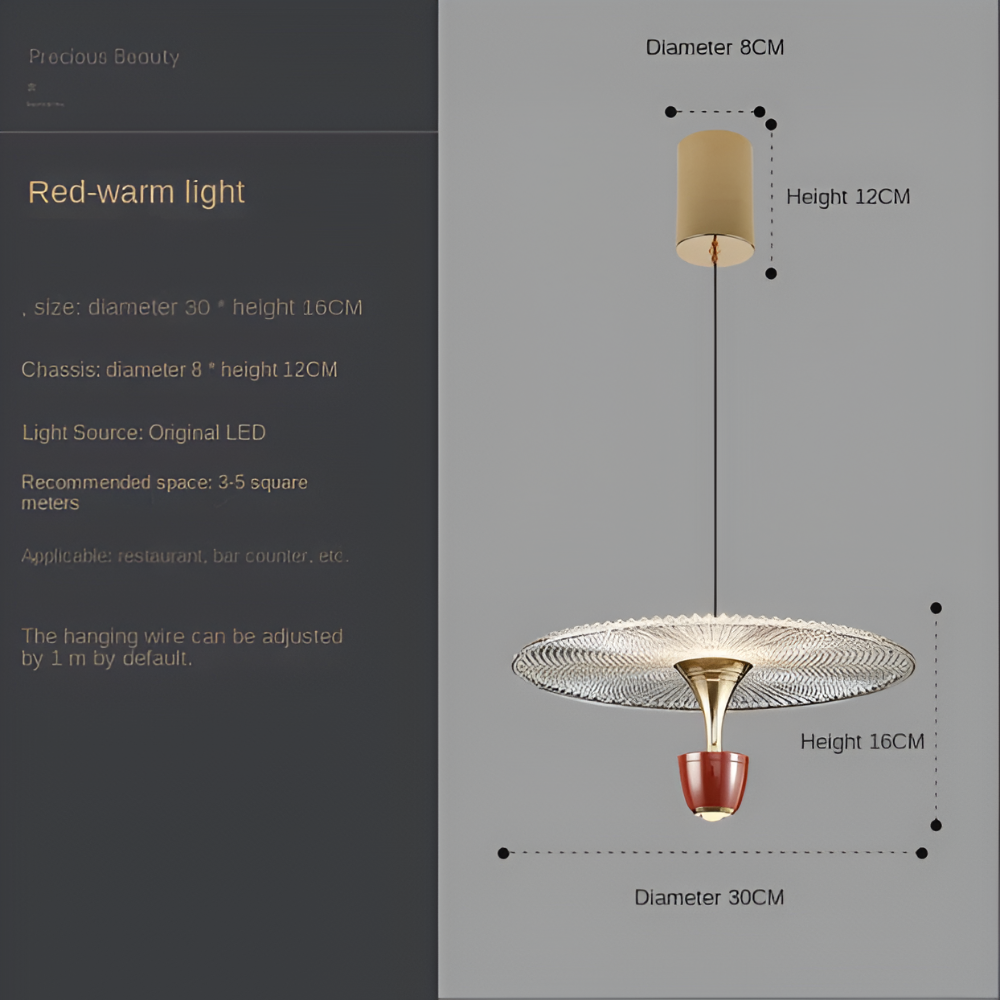 Elegant akrylpendellampe med varmt LED-lys