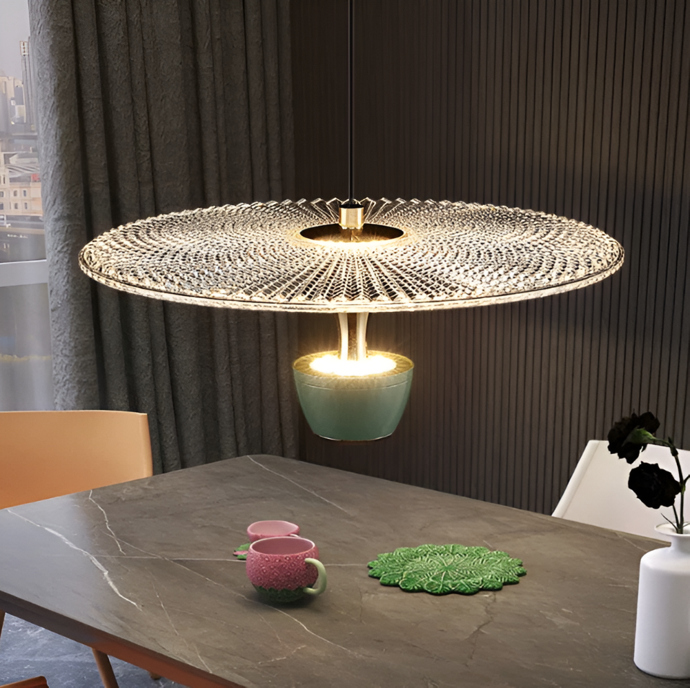 Elegant akrylpendellampe med varmt LED-lys
