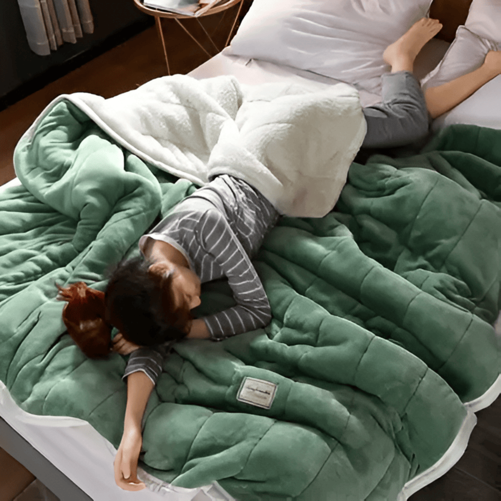 Sherpa fleece tæppe – superblødt og varmt plaid til sofa og seng