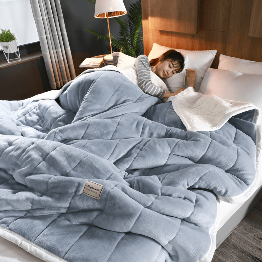 Sherpa fleece tæppe – superblødt og varmt plaid til sofa og seng