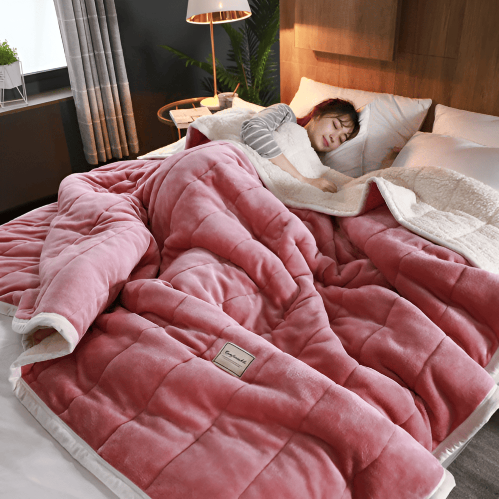 Sherpa fleece tæppe – superblødt og varmt plaid til sofa og seng
