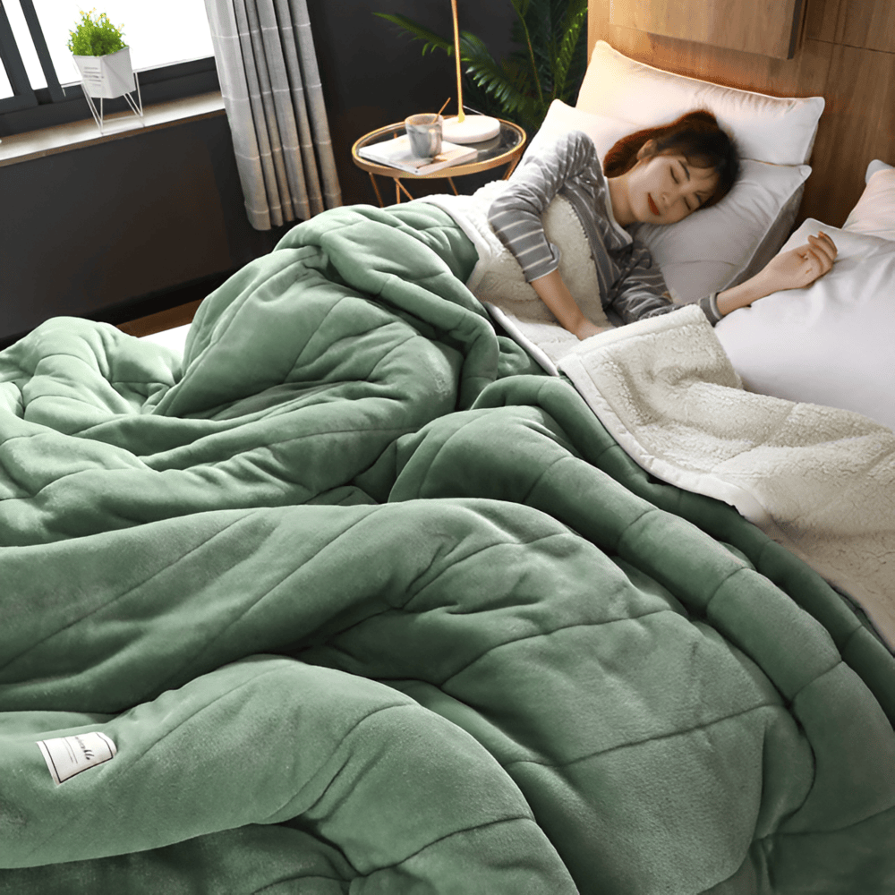 Sherpa fleece tæppe – superblødt og varmt plaid til sofa og seng
