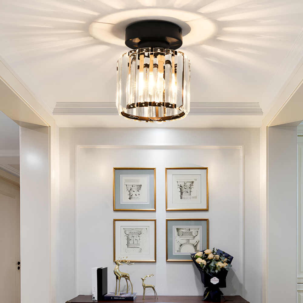 Crystalon Loftlampe – Moderne Minimalistisk Loftlampe med Krystaldetaljer