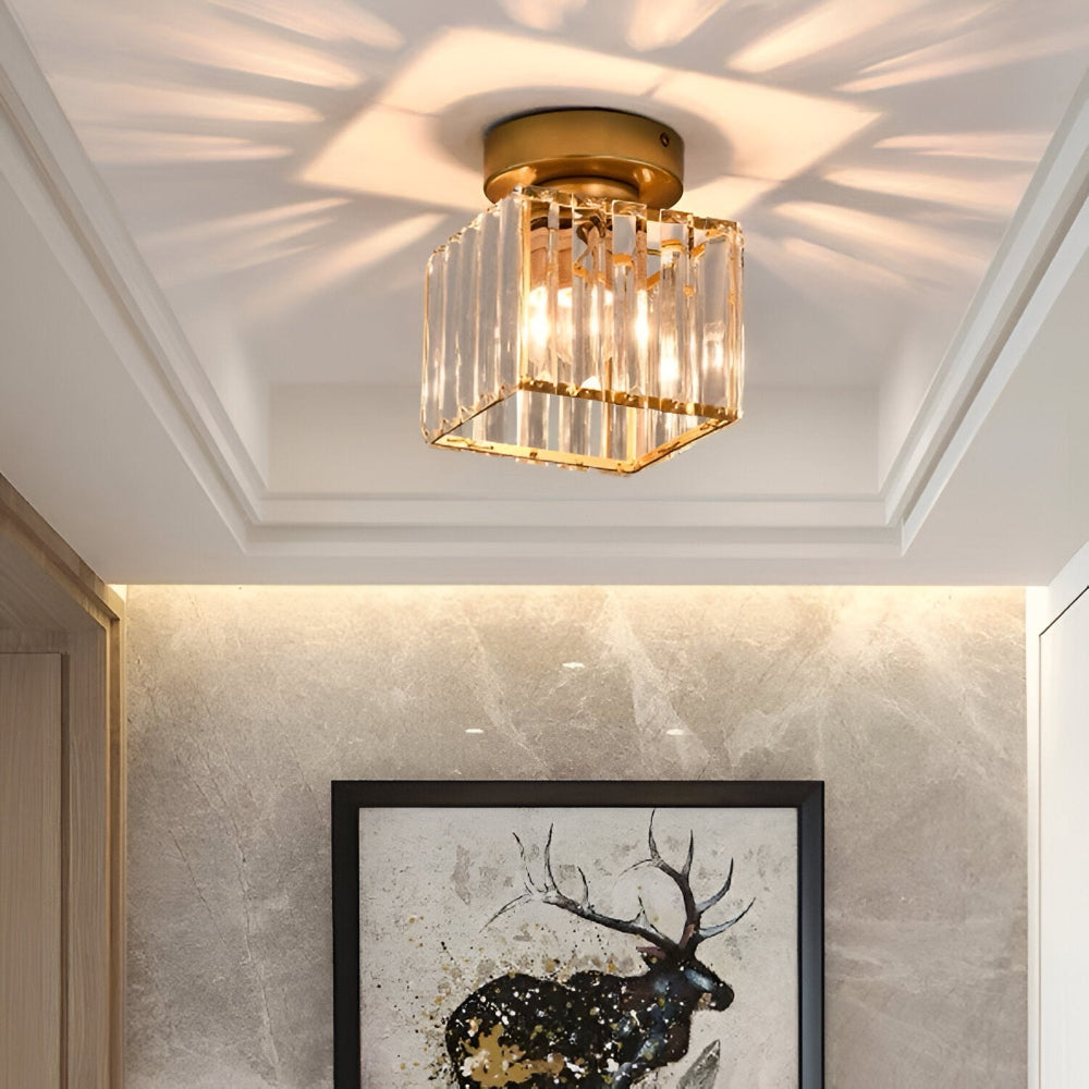 Crystalon Loftlampe – Moderne Minimalistisk Loftlampe med Krystaldetaljer