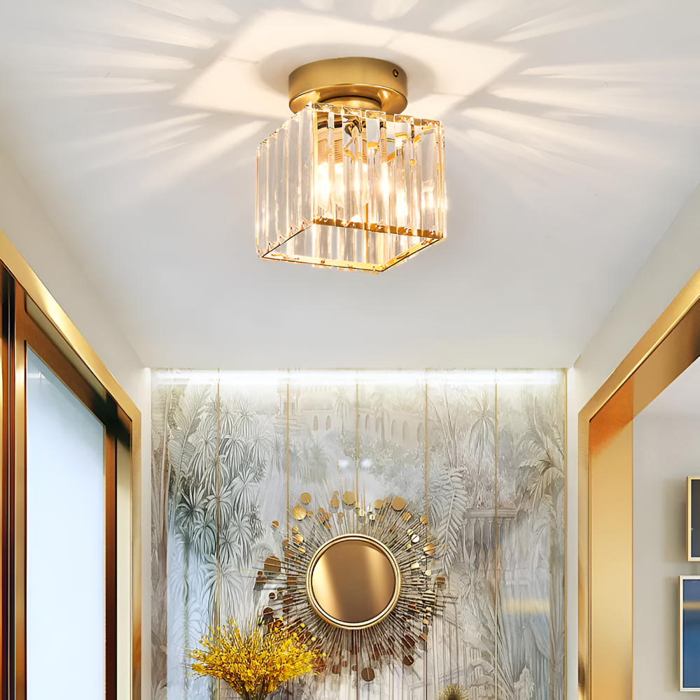 Crystalon Loftlampe – Moderne Minimalistisk Loftlampe med Krystaldetaljer