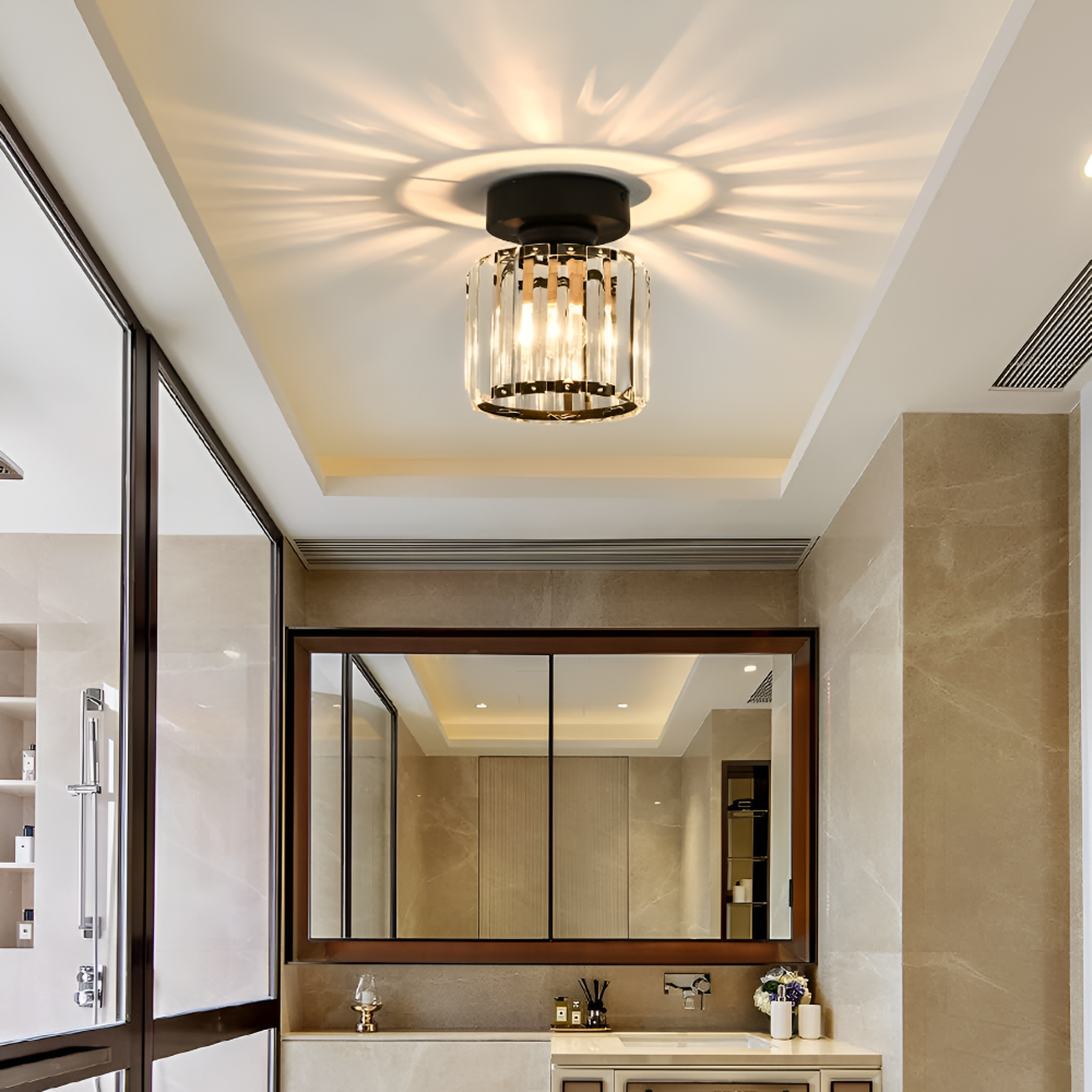 Crystalon Loftlampe – Moderne Minimalistisk Loftlampe med Krystaldetaljer