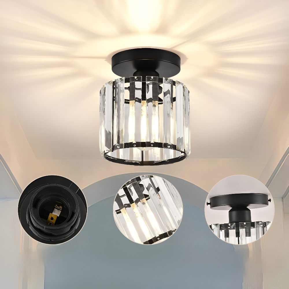 Crystalon Loftlampe – Moderne Minimalistisk Loftlampe med Krystaldetaljer