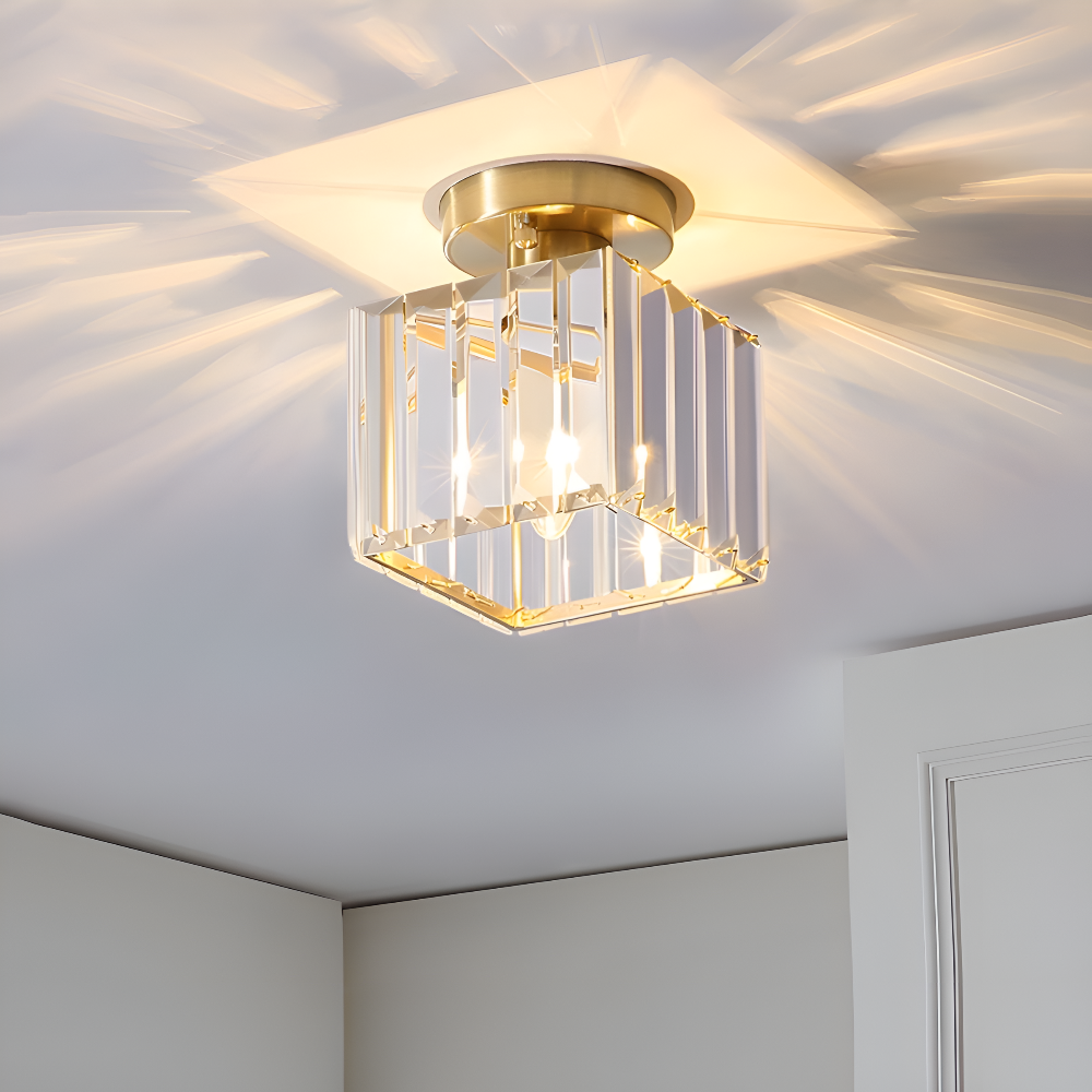 Crystalon Loftlampe – Moderne Minimalistisk Loftlampe med Krystaldetaljer
