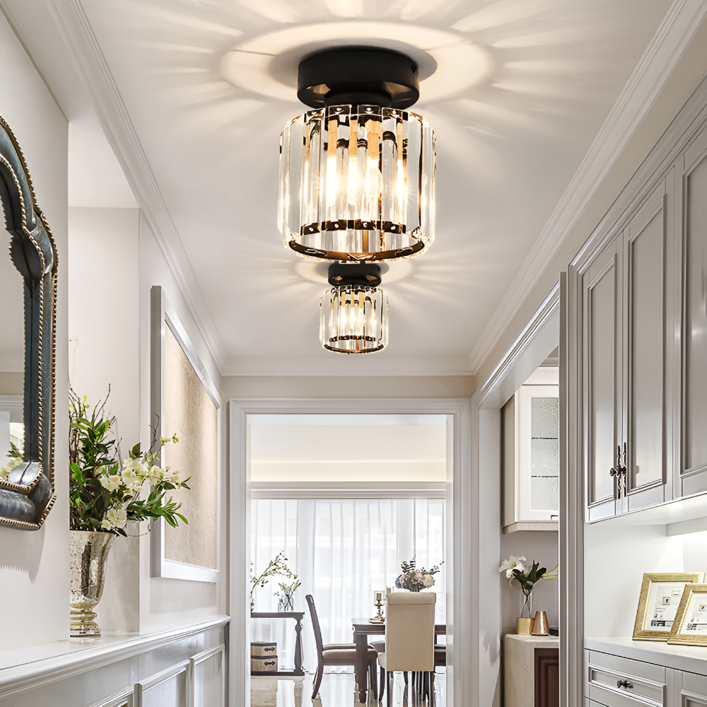 Crystalon Loftlampe – Moderne Minimalistisk Loftlampe med Krystaldetaljer