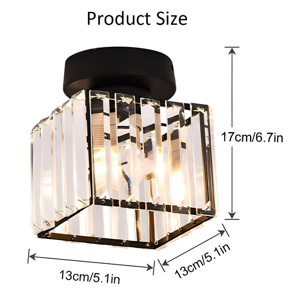 Crystalon Loftlampe – Moderne Minimalistisk Loftlampe med Krystaldetaljer