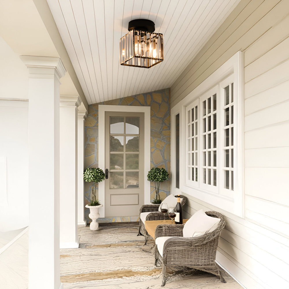Crystalon Loftlampe – Moderne Minimalistisk Loftlampe med Krystaldetaljer