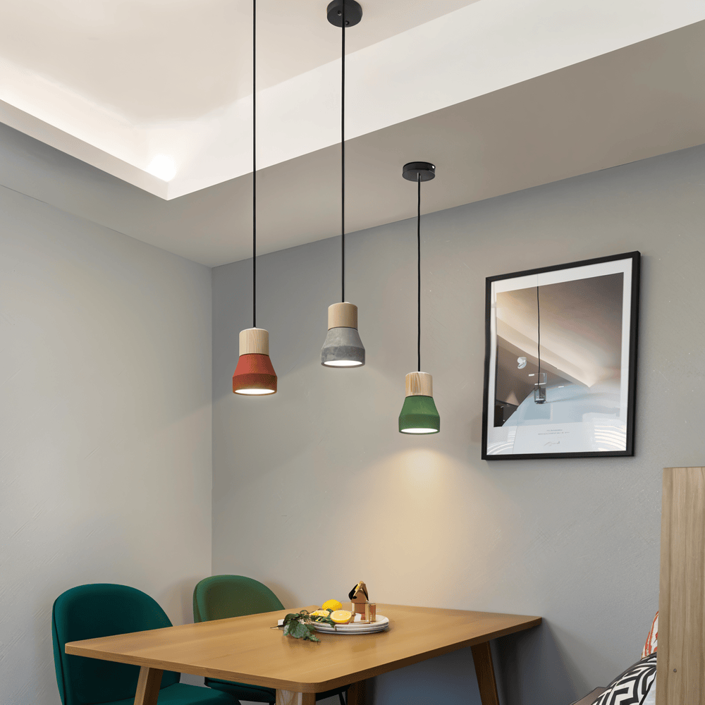 Concrea – Loftlampe i Beton med Trædetaljer