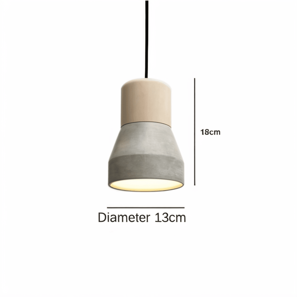 Concrea – Loftlampe i Beton med Trædetaljer