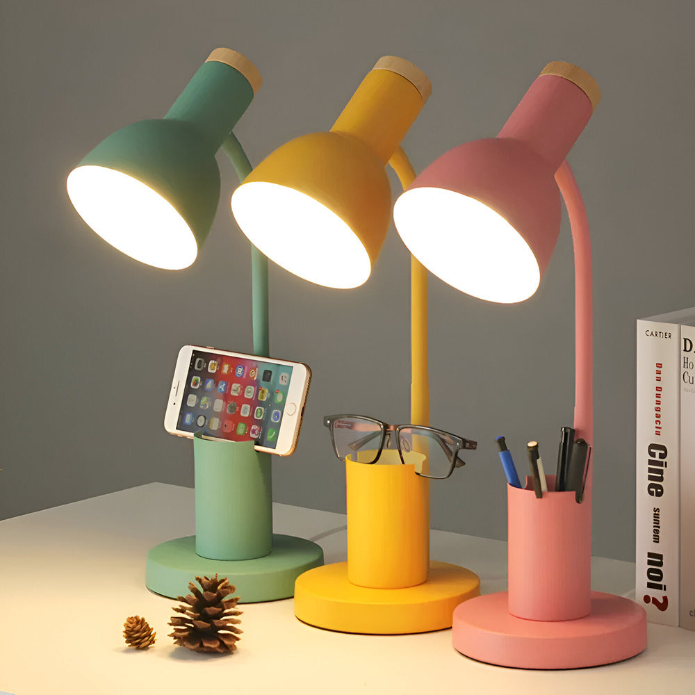 Penluxa – Modern Nordisk Bordslampa med Pennhållare och LED-belysning