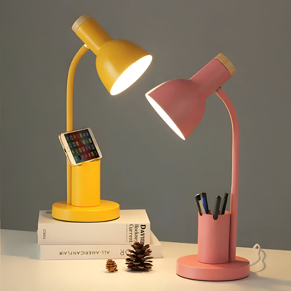 Penluxa – Modern Nordisk Bordslampa med Pennhållare och LED-belysning