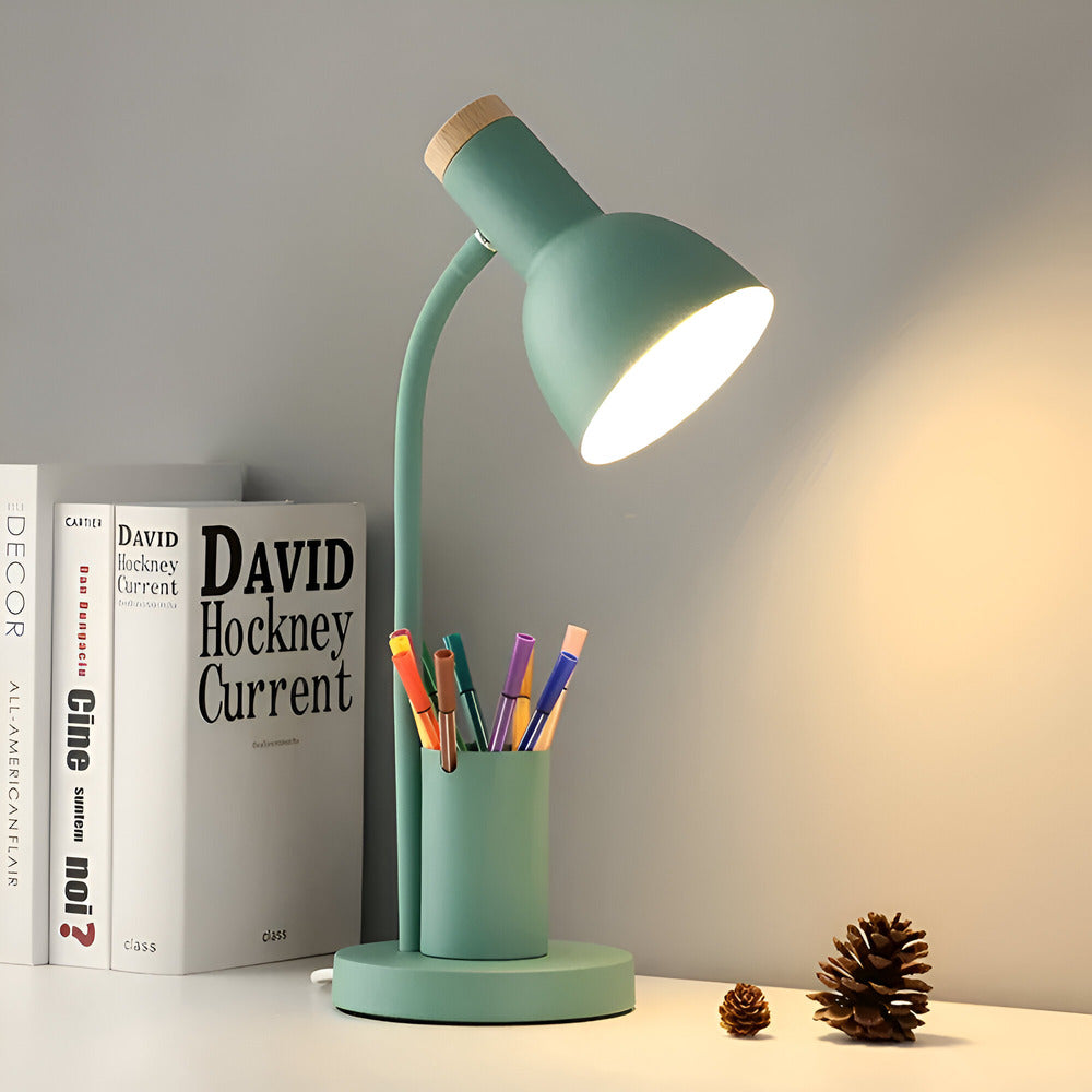 Penluxa – Modern Nordisk Bordslampa med Pennhållare och LED-belysning