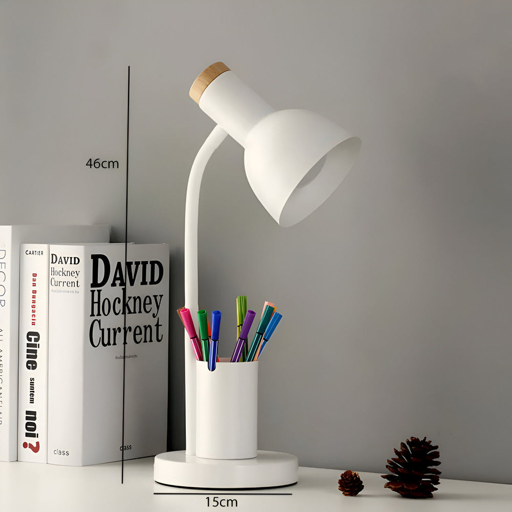 Penluxa – Modern Nordisk Bordslampa med Pennhållare och LED-belysning